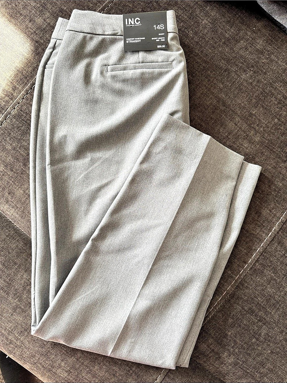 I.N.C. Comfort Waistband Straight. Gray Size 14S NWT
